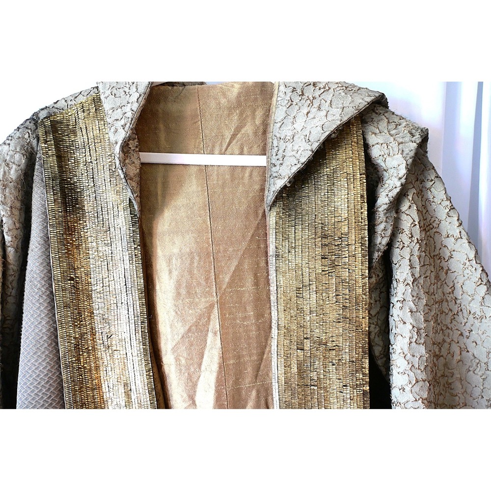 Custom Handmade Hooded Textured Robe Gold Metallic Sci-Fi Fantasy - Picture 3 of 16